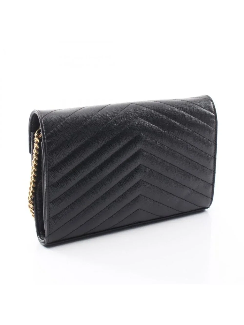 Saint Laurent Paris Shoulder Bag Cassandra Classic Black Leather Chain Wallet